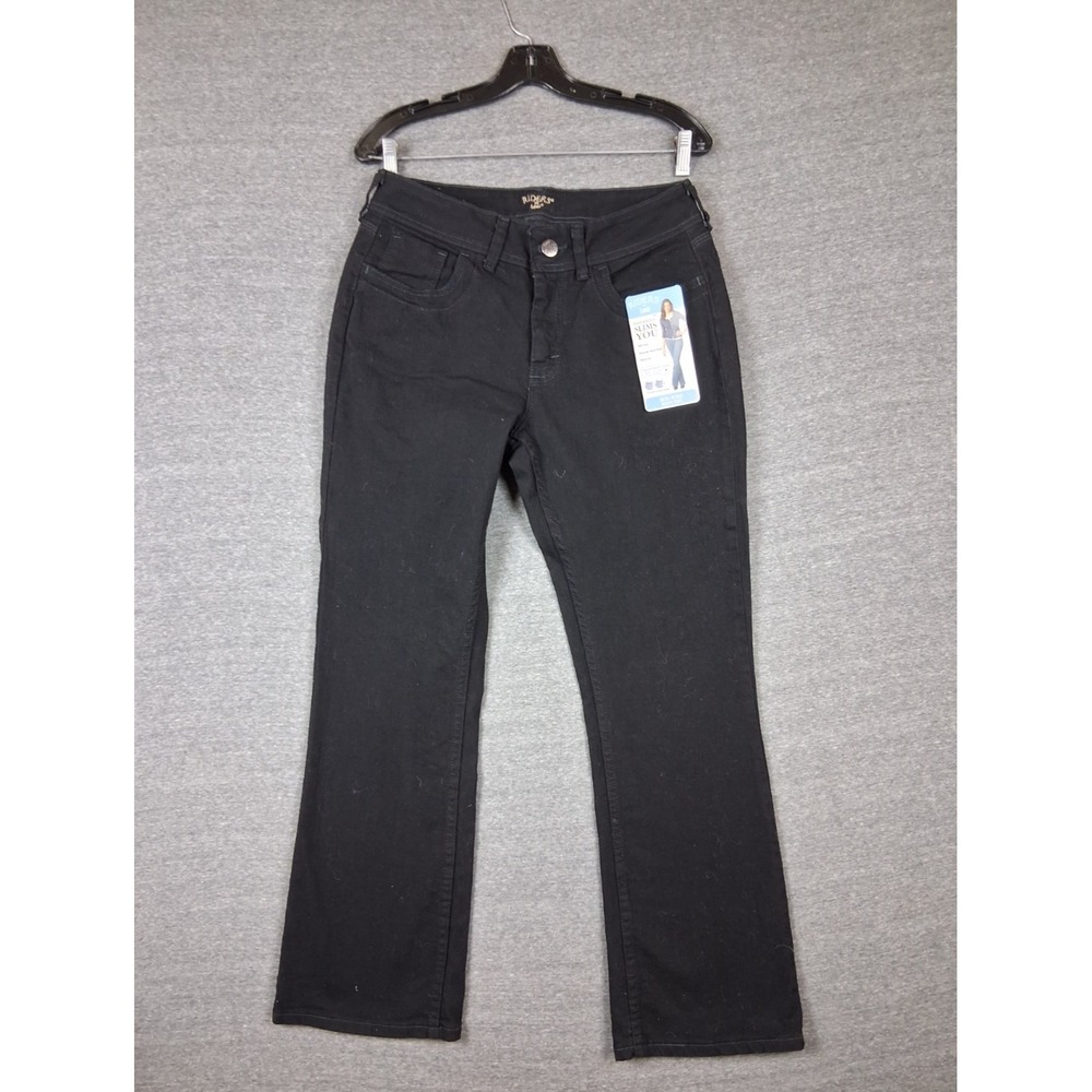 New Riders Lee Womens Jeans 10 Petite Black Denim Mid‎ Rise Bootcur Western 90s